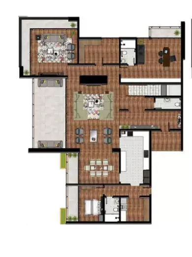 Plattegrond van 4 slaapkamers in Mariane Tower