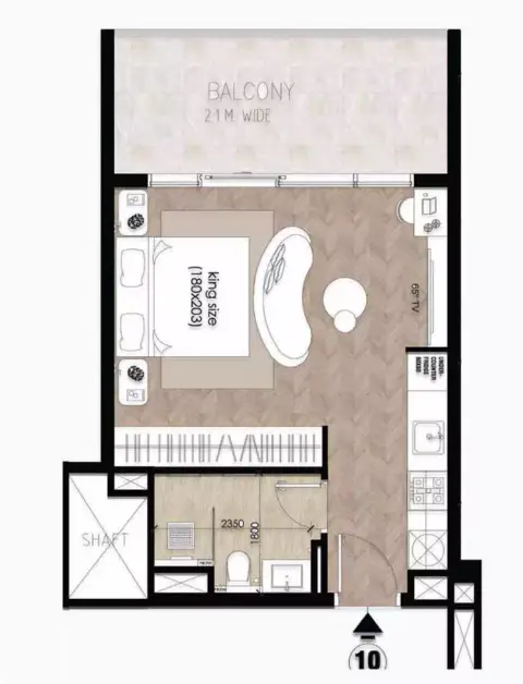 Plattegrond van Studio in Solcasa Residence