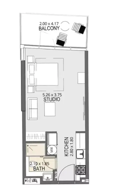 Plattegrond van Studio in Val by Kasco