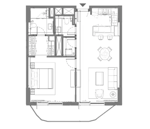 Plattegrond van 1 slaapkamer in Takaya