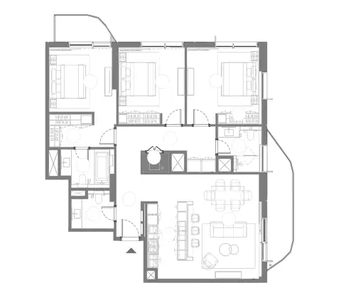 Plattegrond van 3 slaapkamers in Takaya