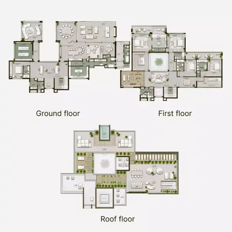Plattegrond van 5 slaapkamers in Villa Amaya