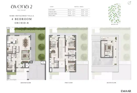 Plattegrond van 4 slaapkamers in Avena Phase 2 By Emaar