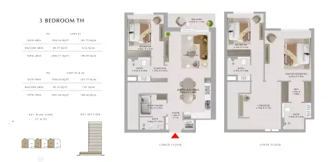 Plattegrond van 3 slaapkamers in Valo