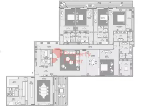 Plattegrond van 5 slaapkamers in Armani Beach Residences