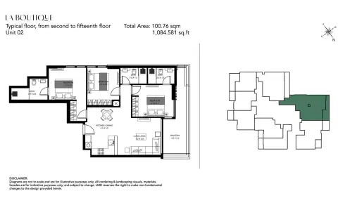 Plattegrond van 3 slaapkamers in La Boutique