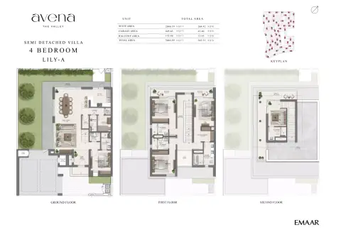 Plattegrond van 4 slaapkamers in Avena By Emaar