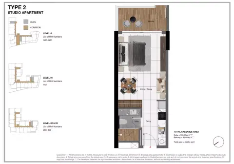 Plattegrond van Studio in Heilbronn Park Lane Phase 2