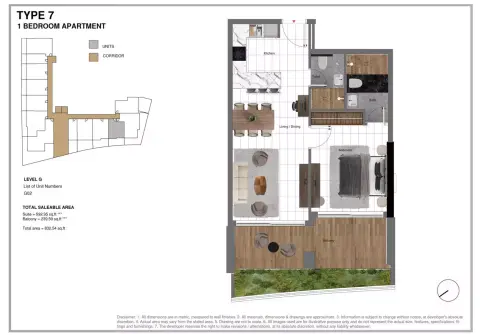Plattegrond van 1 slaapkamer in Heilbronn Park Lane Phase 2