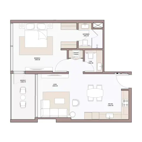 Plattegrond van 1 slaapkamer in Haven Bay By Metac