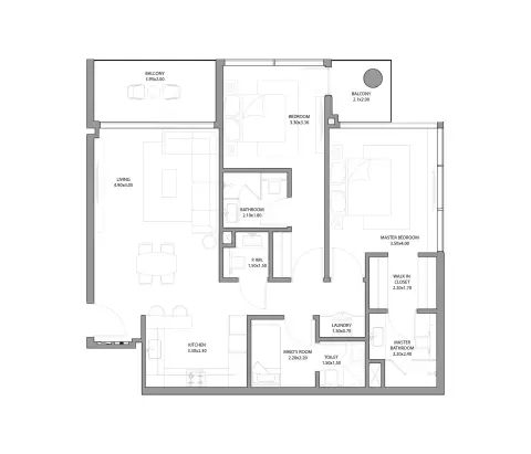 Plattegrond van 2 slaapkamers in Haven Bay By Metac