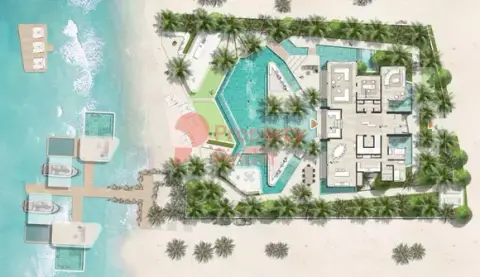 Plattegrond van 5 slaapkamers in Amali Island