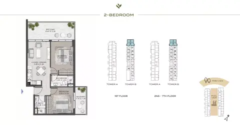 Plattegrond van 2 slaapkamers in Evergreens