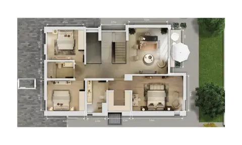 Plattegrond van 4 slaapkamers in Vitalon at Athlon