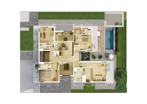 Plattegrond van 5 slaapkamers in Vitalon at Athlon