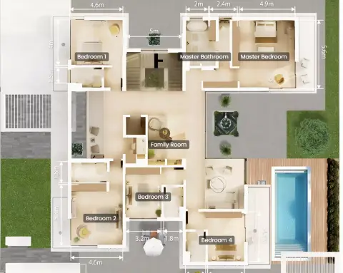 Plattegrond van 6 slaapkamers in Milon at Athlon
