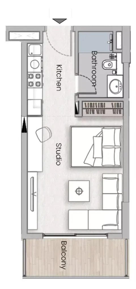 Plattegrond van Studio in One Beverly