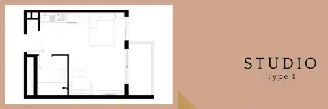 Plattegrond van Studio in 4B Living Dubai