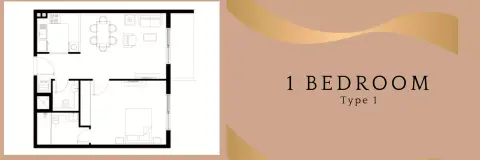 Plattegrond van 1 slaapkamer in 4B Living Dubai