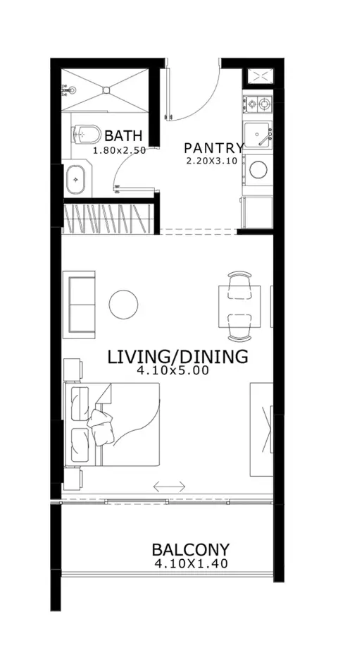 Plattegrond van Studio in Belle Reve By Zimaya