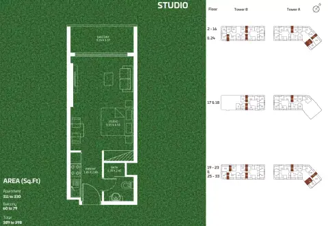 Plattegrond van Studio in Sportz