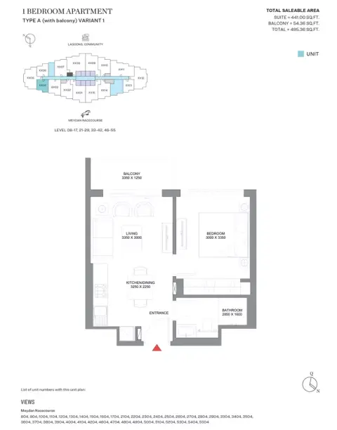 Plattegrond van 1 slaapkamer in 340 Riverside Crescent
