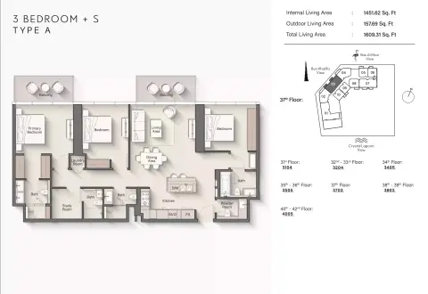 Plattegrond van 3 slaapkamers in Ellington Claydon House