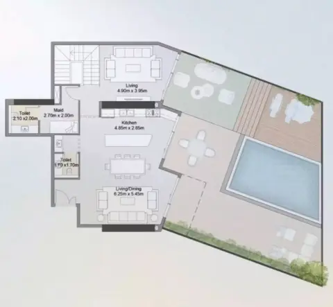 Plattegrond van 3 slaapkamers in Azura Residences