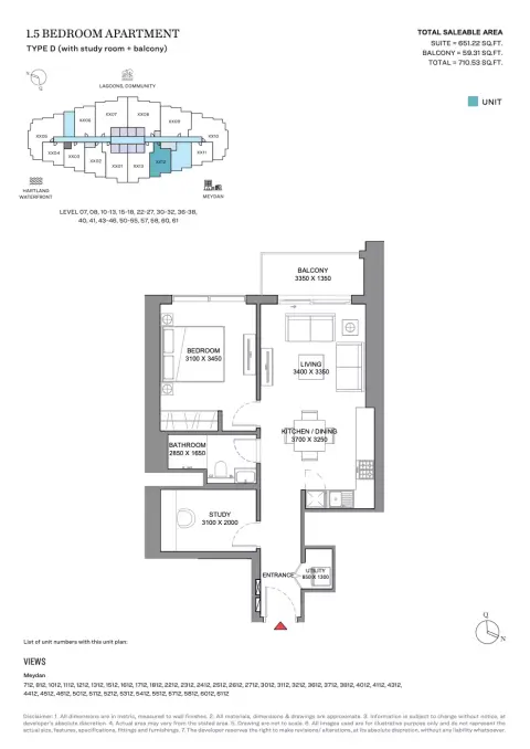 Plattegrond van 2 slaapkamers in 350 Riverside Crescent