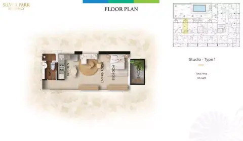 Plattegrond van Studio in Silver Park Residency