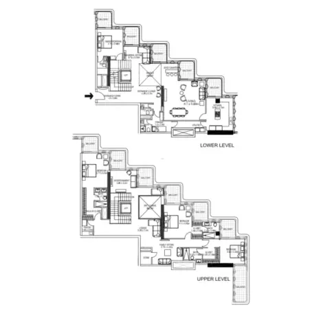 Plattegrond van 4 slaapkamers in One B Tower