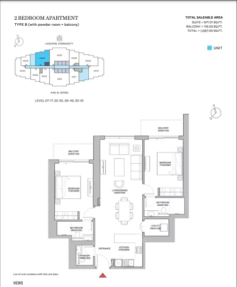 Plattegrond van 2 slaapkamers in 320 Riverside Crescent