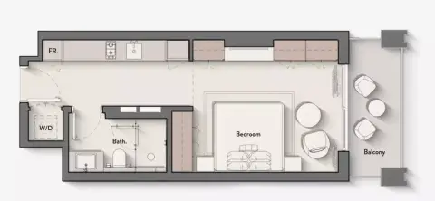 Plattegrond van Studio in Hillmont Residences