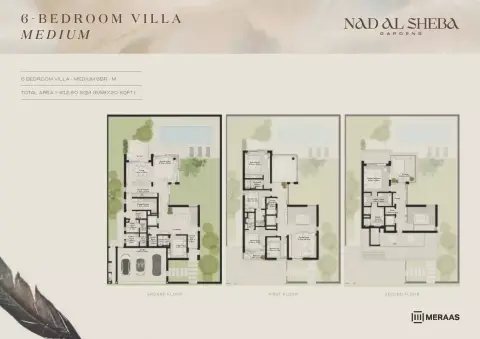 Plattegrond van 6 slaapkamers in Nad Al Sheba Gardens Phase 5 By Meraas