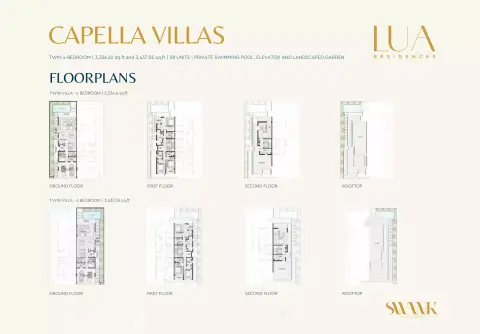 Plattegrond van 4 slaapkamers in Lua Residences