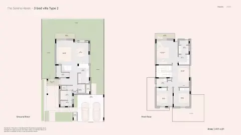 Plattegrond van 3 slaapkamers in Haven By Aldar