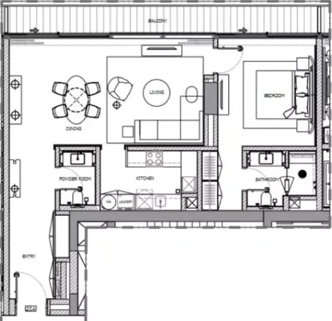 Plattegrond van 2 slaapkamers in Seacliff