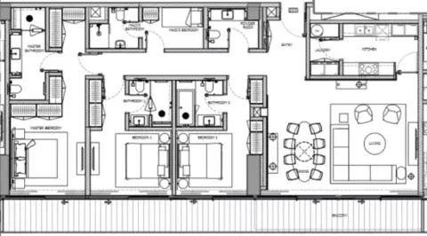 Plattegrond van 4 slaapkamers in Seacliff