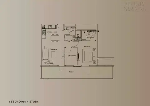 Plattegrond van 1 slaapkamer in Beverly Gardens
