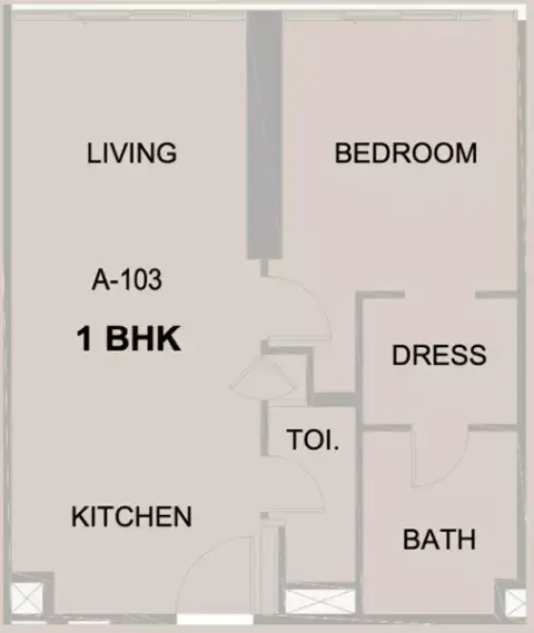 Plattegrond van 1 slaapkamer in Cove