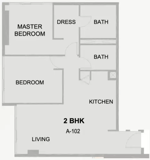 Plattegrond van 2 slaapkamers in Cove