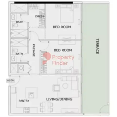 Plattegrond van 2 slaapkamers in 10 Oxford
