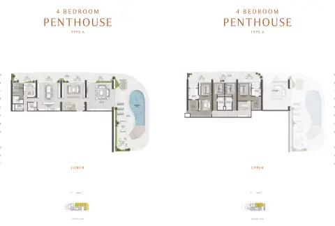 Plattegrond van 4 slaapkamers in The Sapphire