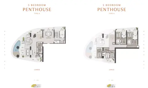 Plattegrond van 5 slaapkamers in The Sapphire