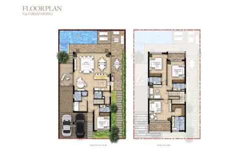 Plattegrond van 4 slaapkamers in Belair at The Trump Estates By Damac
