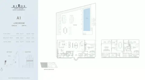 Plattegrond van 4 slaapkamers in Rixos Hotel & Residences