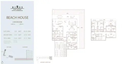Plattegrond van 4 slaapkamers in Rixos Hotel & Residences