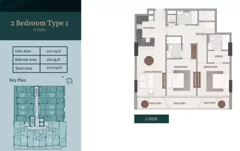 Plattegrond van 2 slaapkamers in Starlight Park