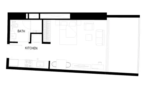 Plattegrond van 1 slaapkamer in Binghatti Hills