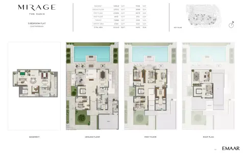 Plattegrond van 5 slaapkamers in Mirage The Oasis